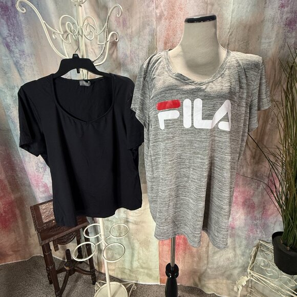 📌Fila & Ulla Popkins 2 Plus Size Sport - Gym Short Sleeves T-Shirts Tops - Picture 3 of 14
